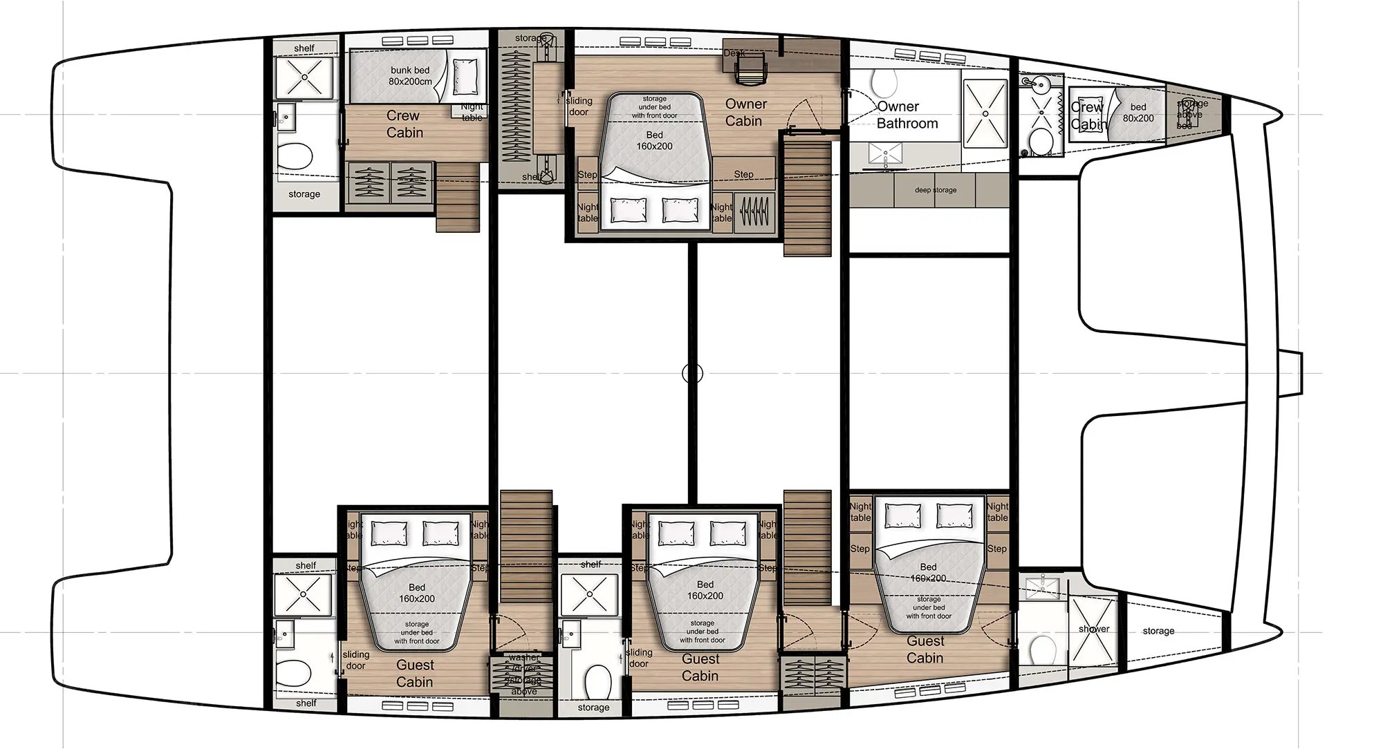 New Sail Catamaran for Sale 2020 Sunreef 80 Layout & Accommodations